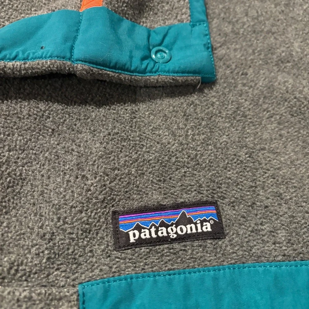 Patagonia Synchilla Snap-T Fleece Pullover Grey Teal Mens Small